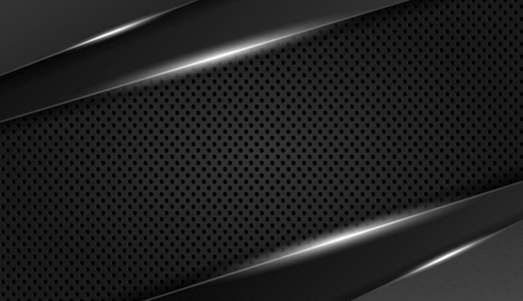 Dark metallic background with white stripes reflecting light. Vector illustration.