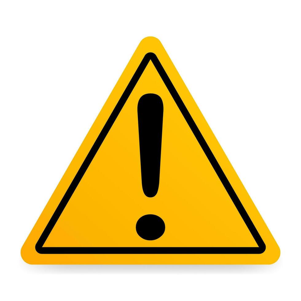 Yellow warning sign , danger , vector. vector