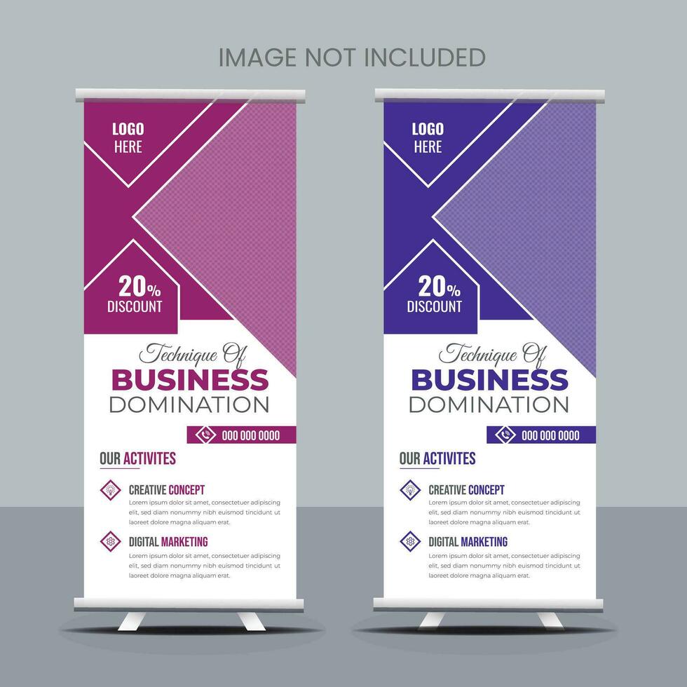 diseño de banner enrollable de negocios vector