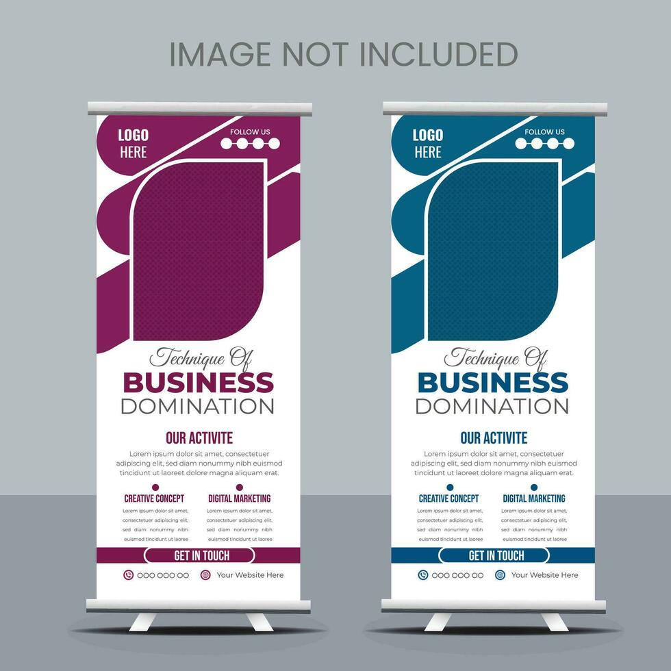 diseño de banner enrollable de negocios vector