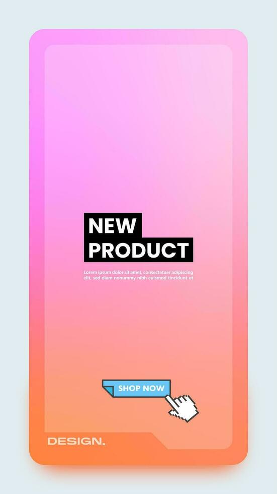 Futuristic vertical gradient background. Social media frame vector illustration.