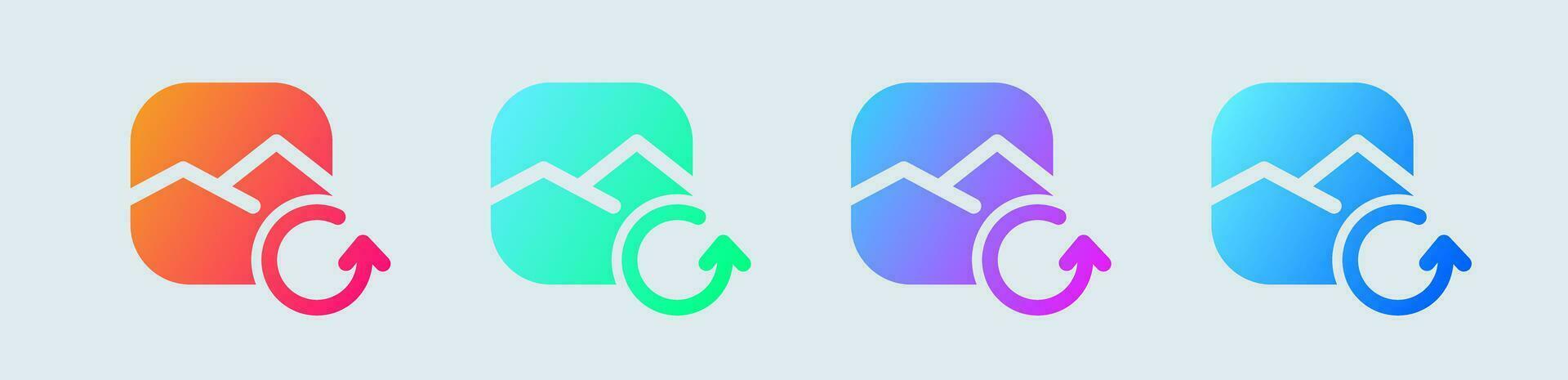 Image recovery solid icon in gradient colors. Repair signs vector illustration.