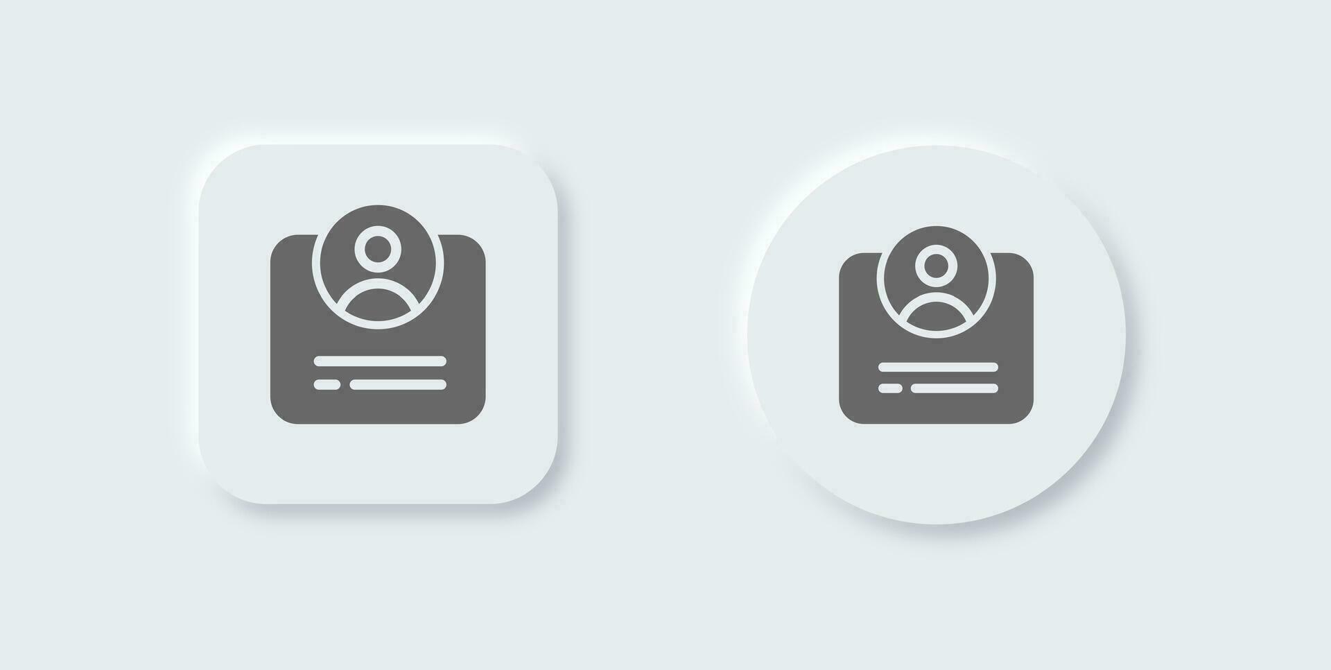 Registration solid icon in neomorphic design style. New user signs vector illustration.