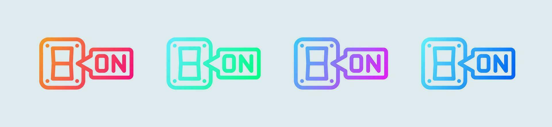 Switch on line icon in gradient colors. Buttons signs vector illustration.