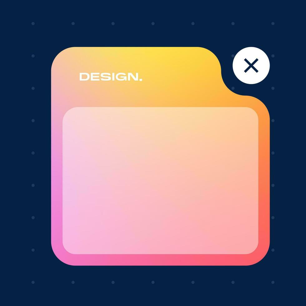 Futuristic square gradient background. Pop up window vector illustration.