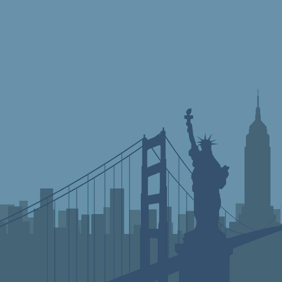 Illustrations of important places in the United States. vector