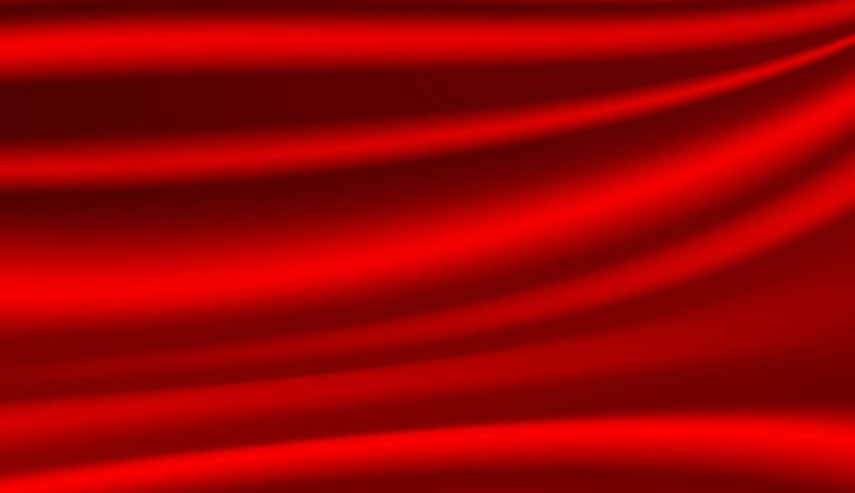 Abstract background, elegant red fabric or liquid waves or folds of satin silk background. Red silk cloth. vector