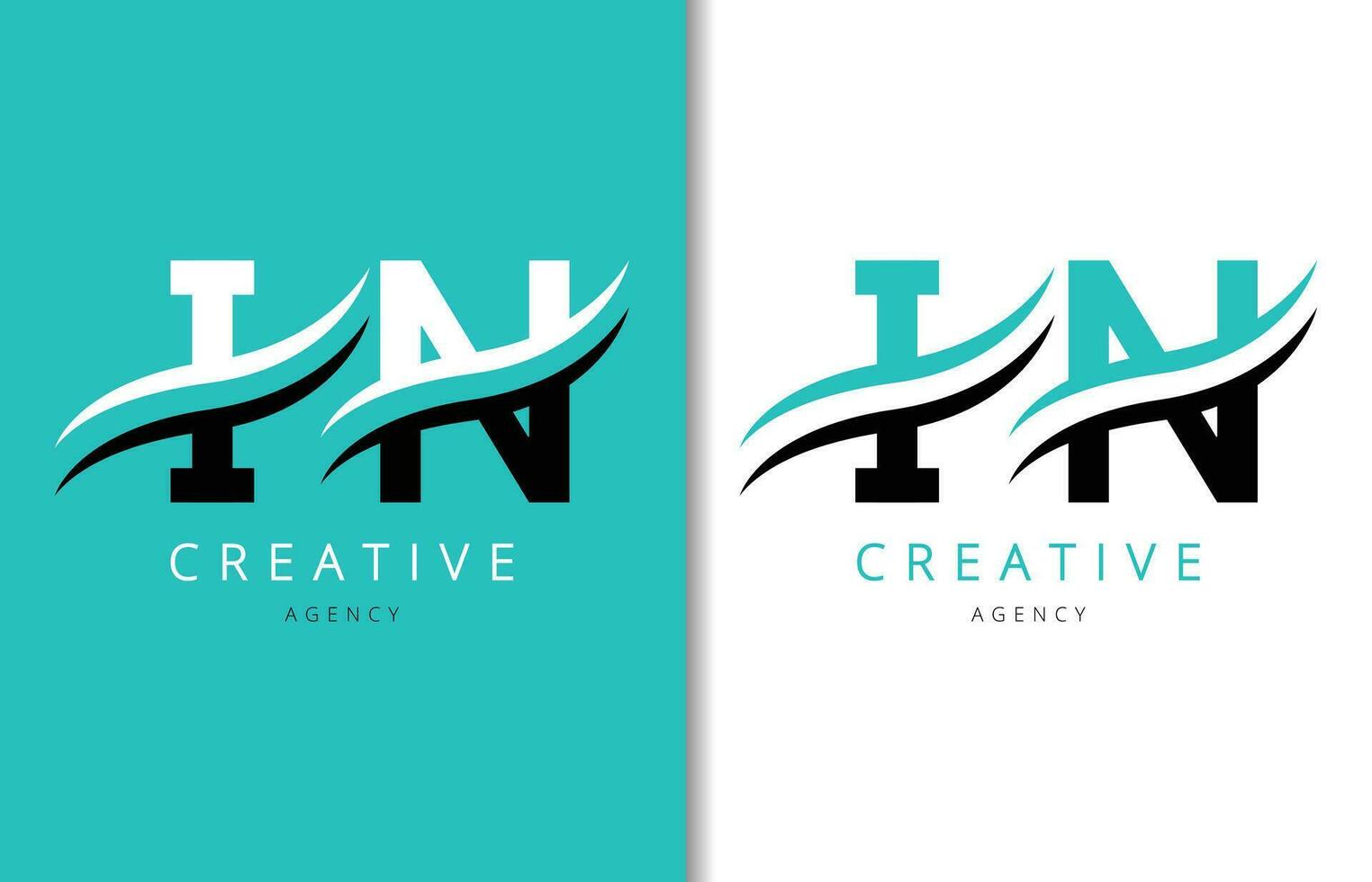 I N Letter Logo Design with Background and Creative company logo. Modern Lettering Fashion Design. Vector illustration
