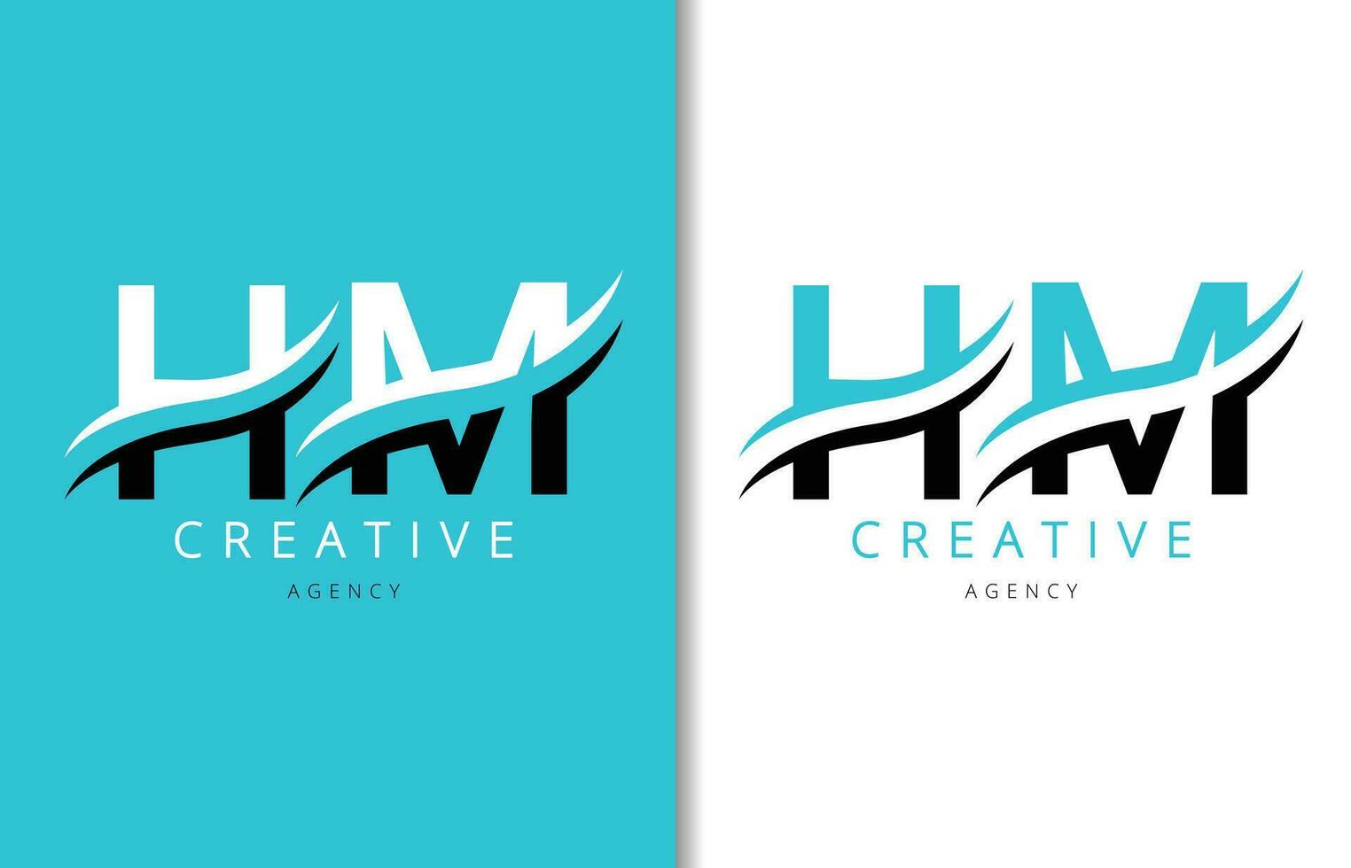 HM Letter Logo Design with Background and Creative company logo. Modern Lettering Fashion Design. Vector illustration