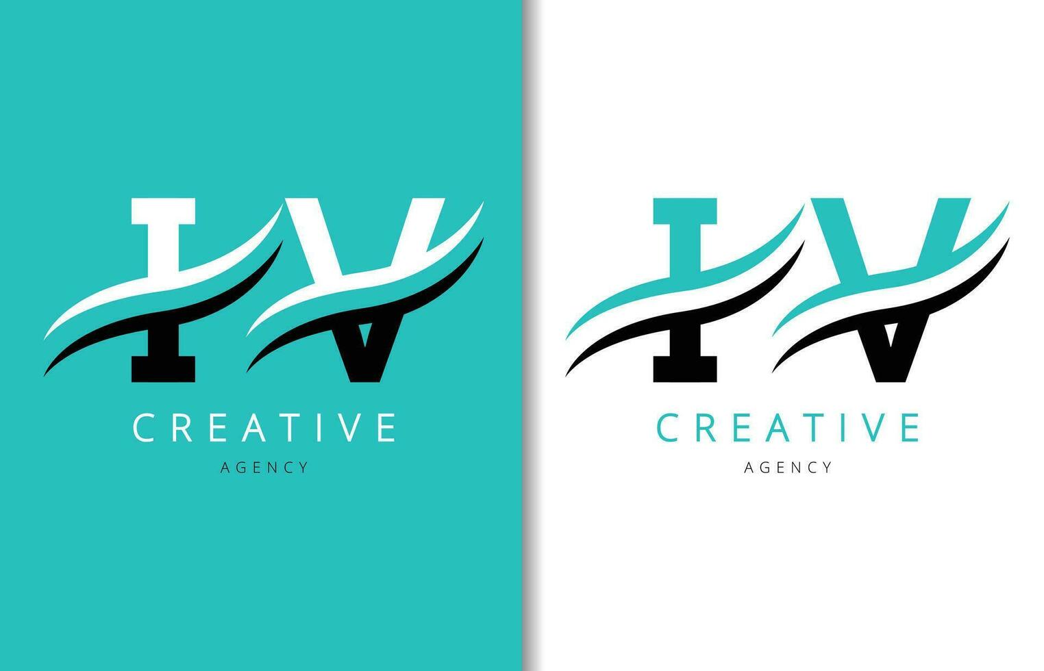 IV Letter Logo Design with Background and Creative company logo. Modern Lettering Fashion Design. Vector illustration