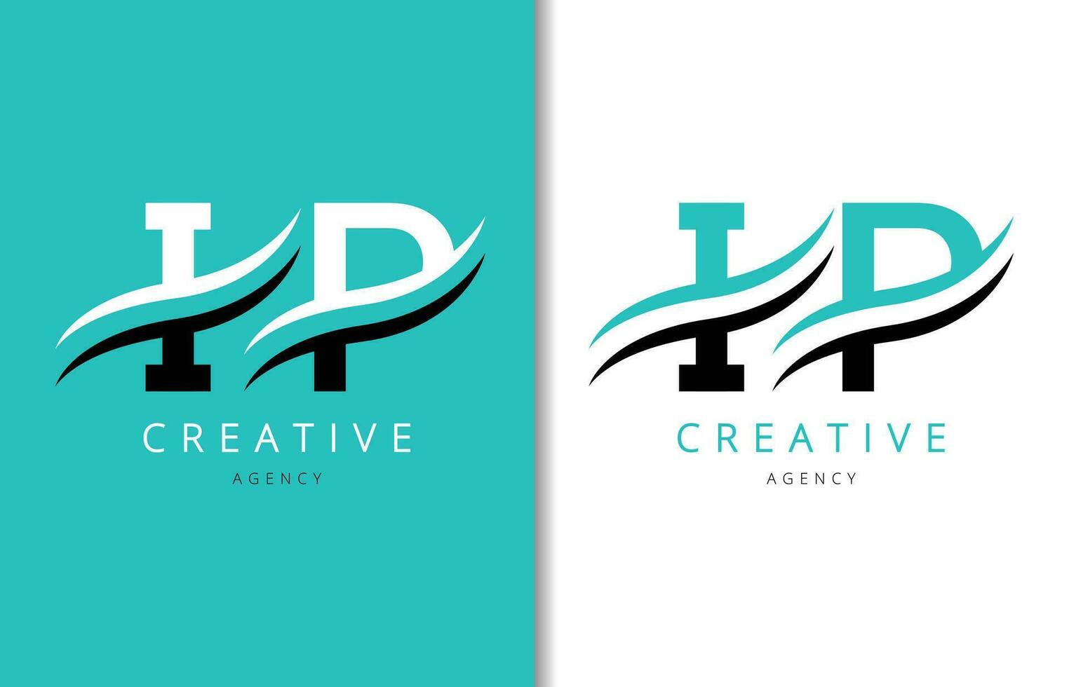 IP Letter Logo Design with Background and Creative company logo. Modern Lettering Fashion Design. Vector illustration