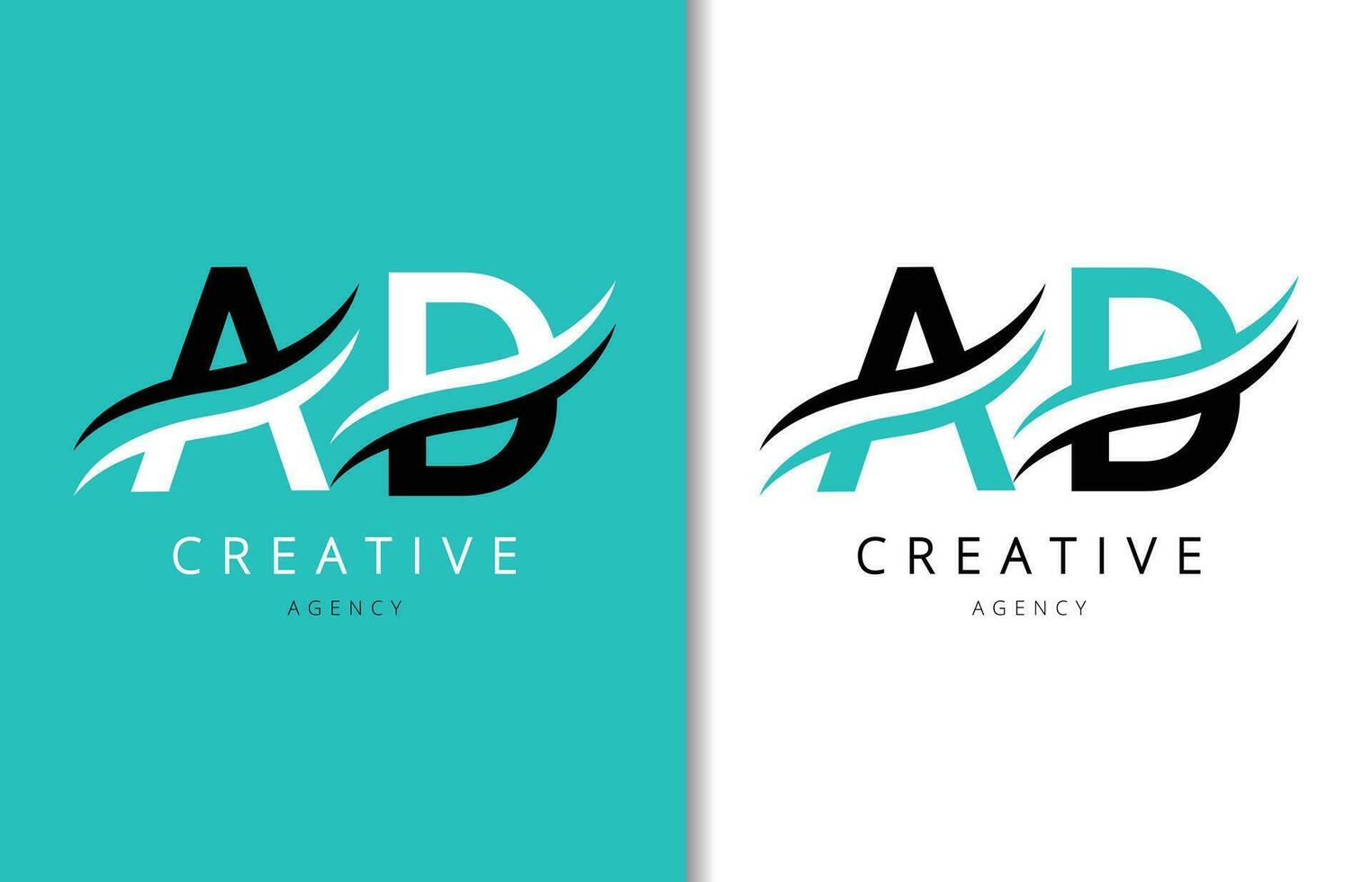 AD Letter Logo Design with Background and Creative company logo. Modern Lettering Fashion Design. Vector illustration