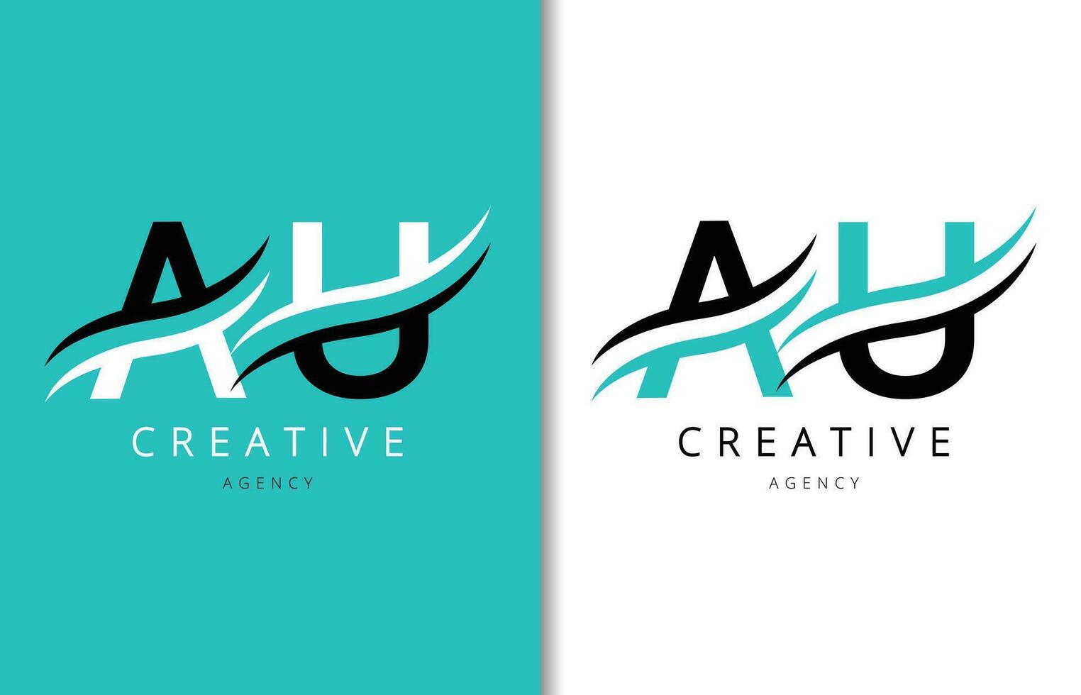 AU Letter Logo Design with Background and Creative company logo. Modern Lettering Fashion Design. Vector illustration
