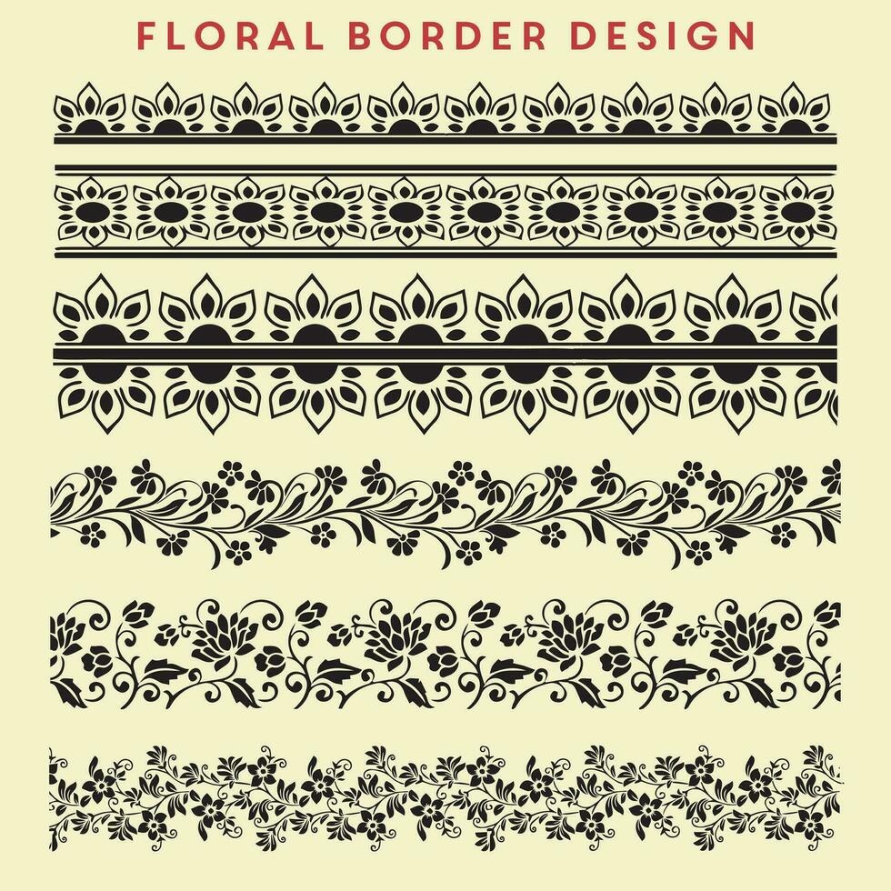 Floral border design vector