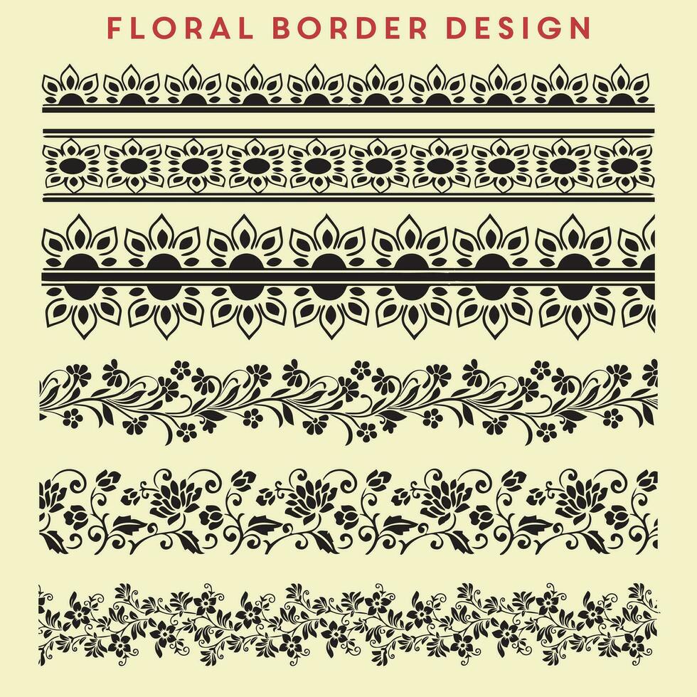 Floral border design vector