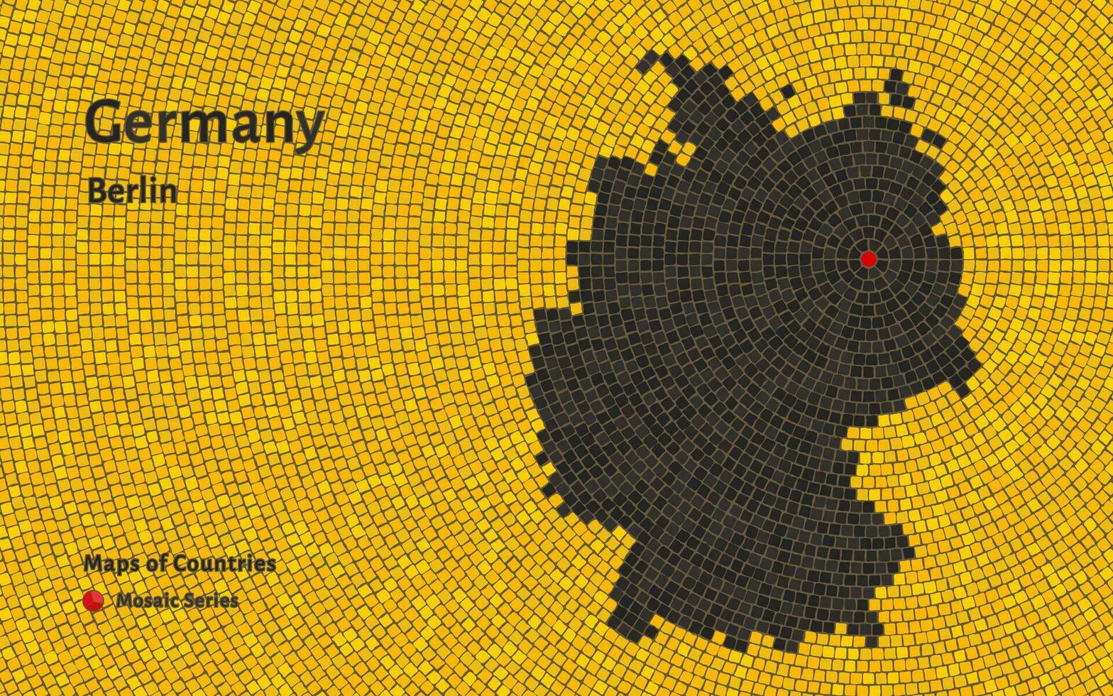 Alemania mapa con un capital de Berlina mostrado en un mosaico modelo vector