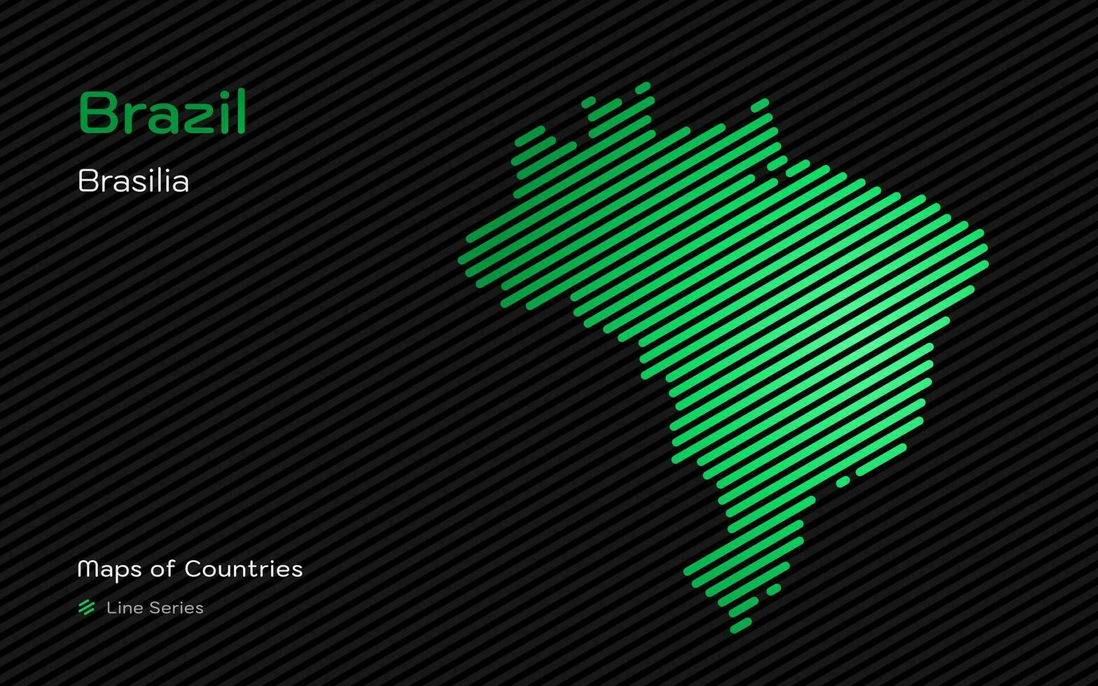 creativo mapa de Brasil. político mapa. brasilia. capital. mundo países vector mapas serie. línea modelo serie