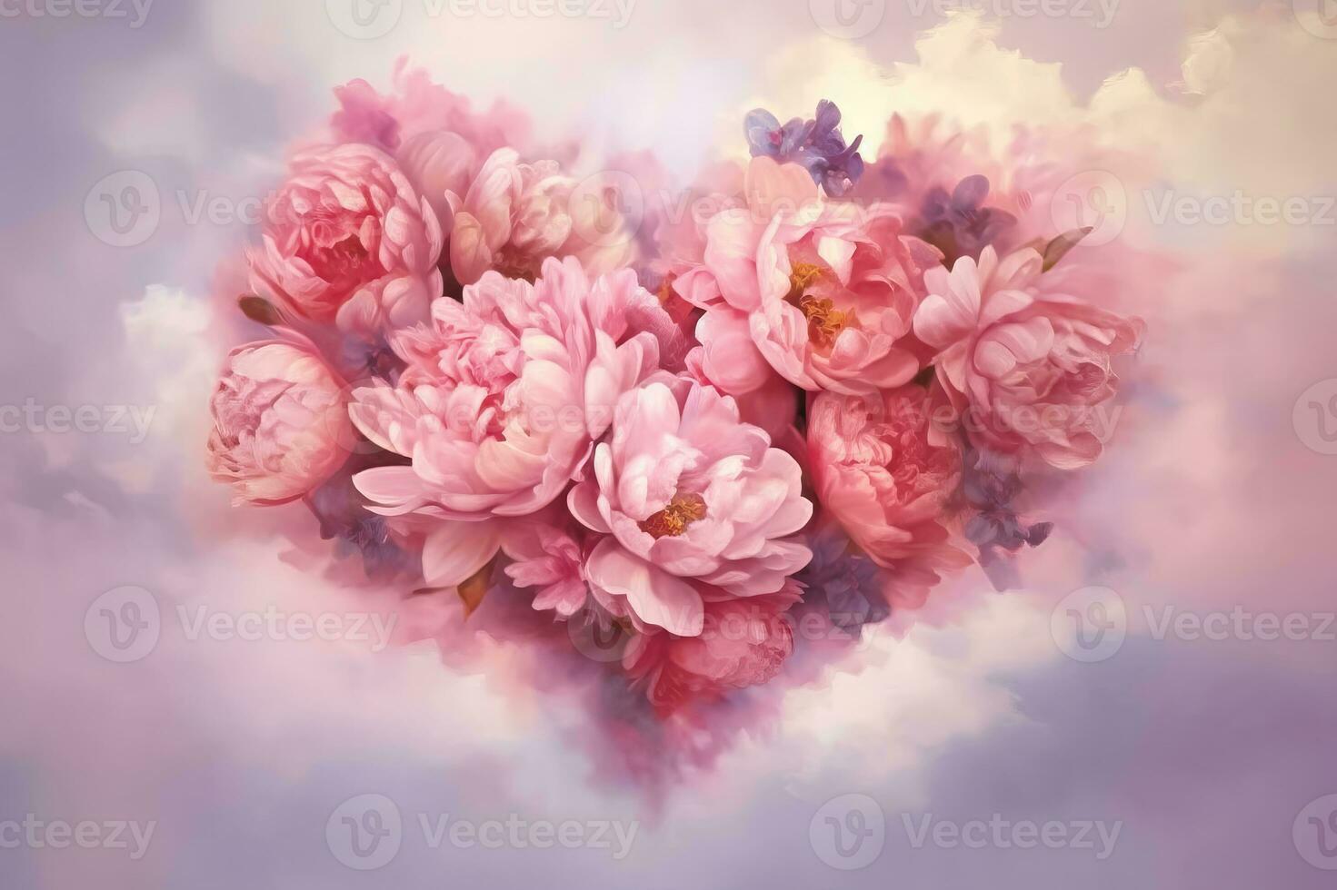 AI generated Crafting Beauty - Flowers in the Heart for Creative Projects - Generative AI photo