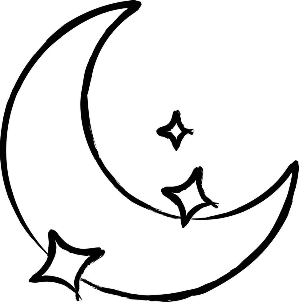 Luna mano dibujado vector ilustraciones