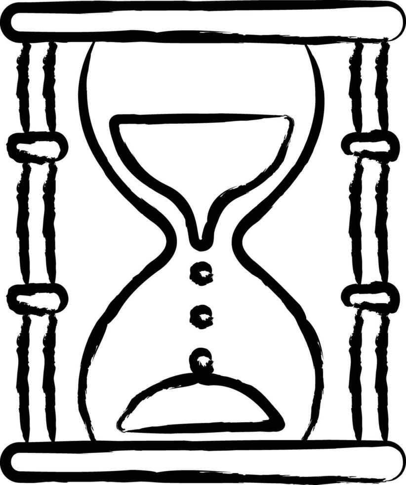 Sand timer hand drawn vector illustrations