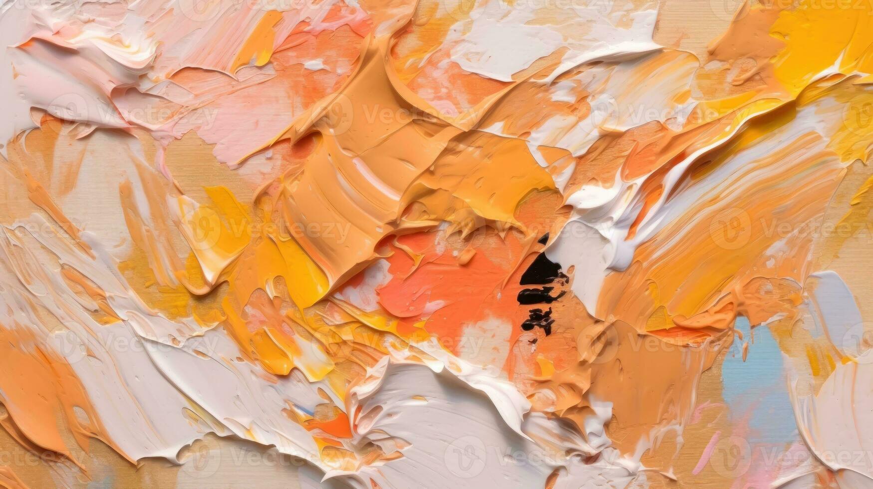 AI generated Contemporary Artistry - Abstract Oil Painting on Canvas in Pastel Apricot - Generative AI photo