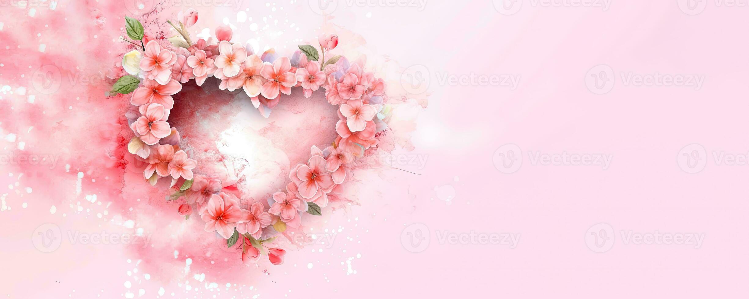 AI generated Crafting Inspiration - Gorgeous Heart-Shaped Flower Background - Generative AI photo