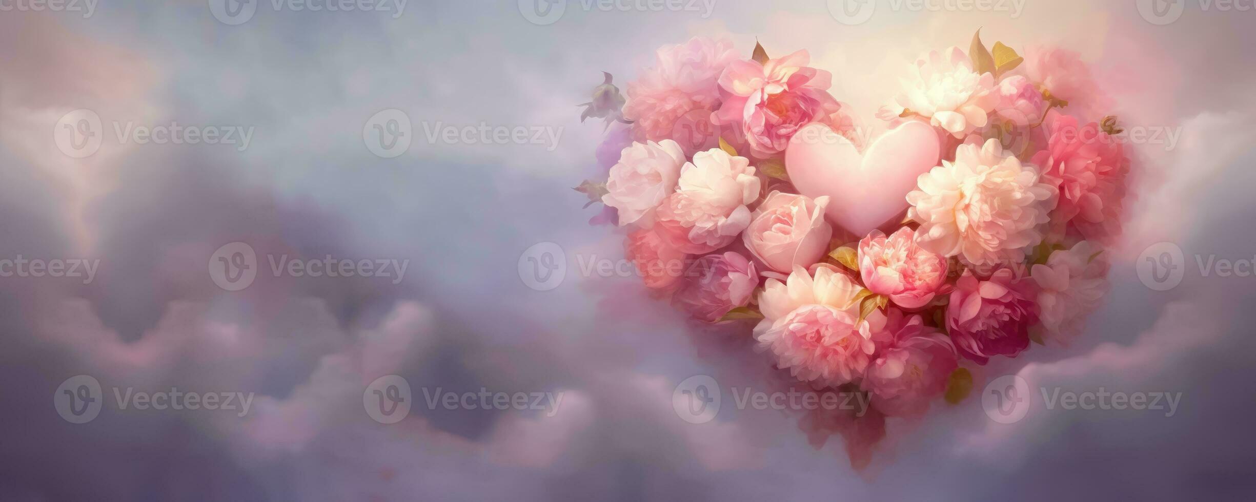 ai generado floral elegancia - un corazón de flores, Perfecto para inspirador creativo proyectos - generativo ai foto