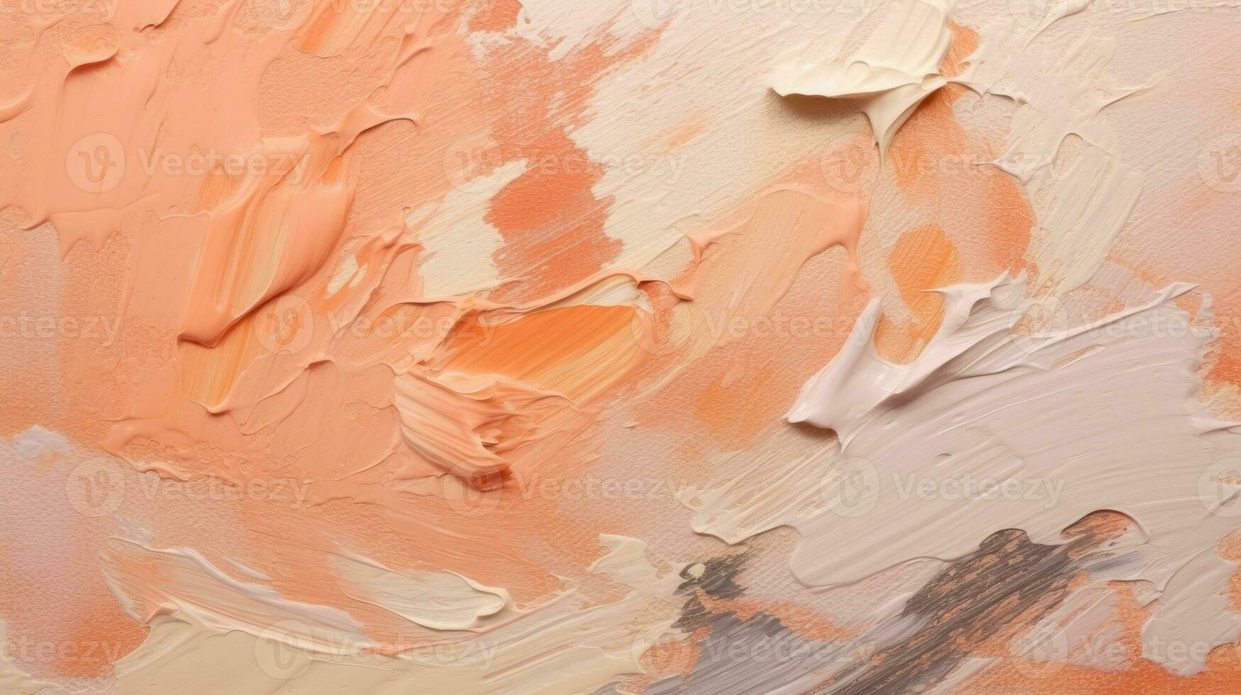 AI generated Creative Vision - Abstract Oil Painting on Canvas in Pastel Apricot - Generative AI photo
