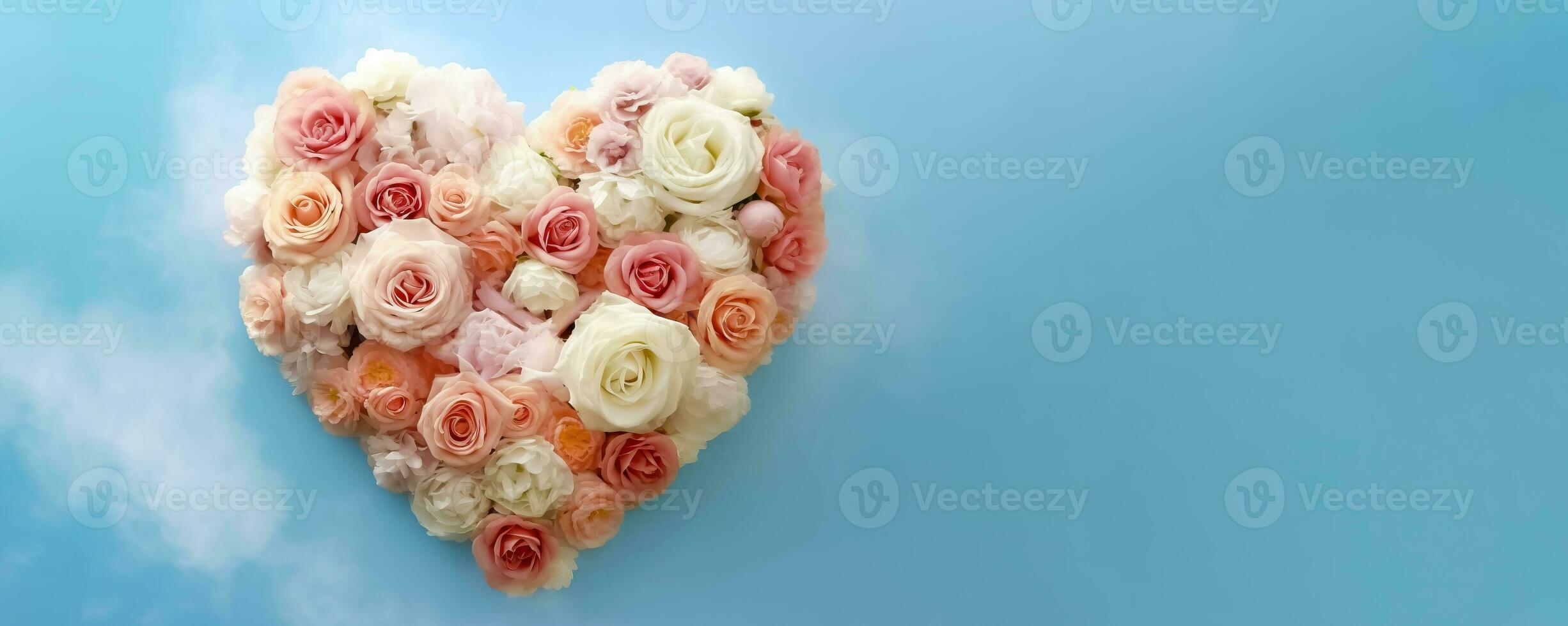 AI generated A Stunning Heart-Shaped Floral Background for Your Creative Projects - Generative AI photo