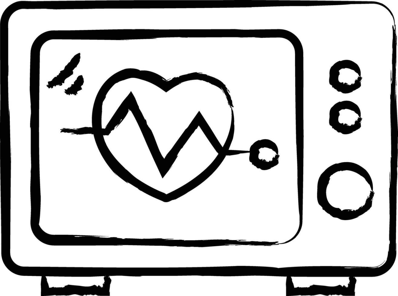 Cardiogram hand drawn vector illustrations