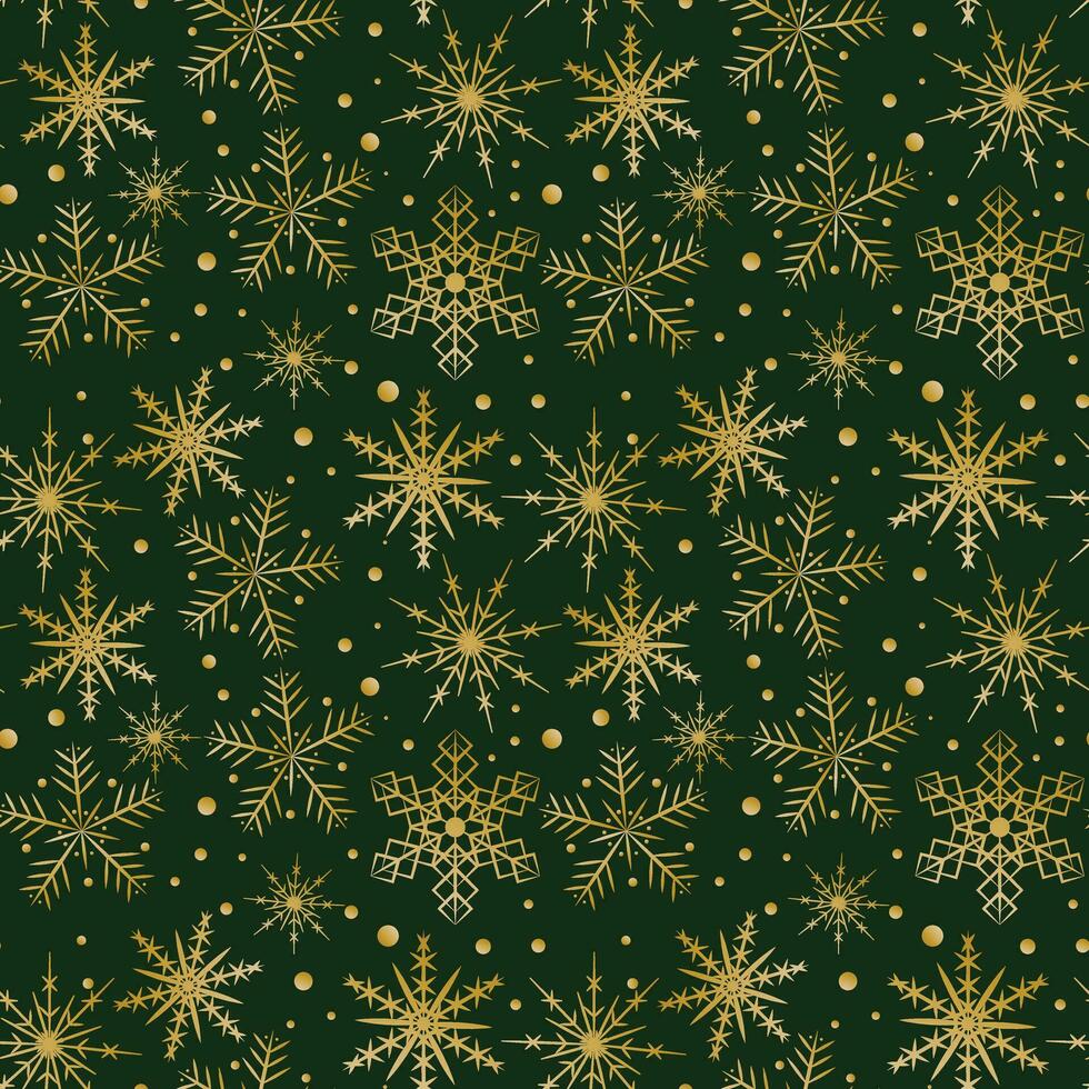 Christmas luxurious background with golden snowflakes vector
