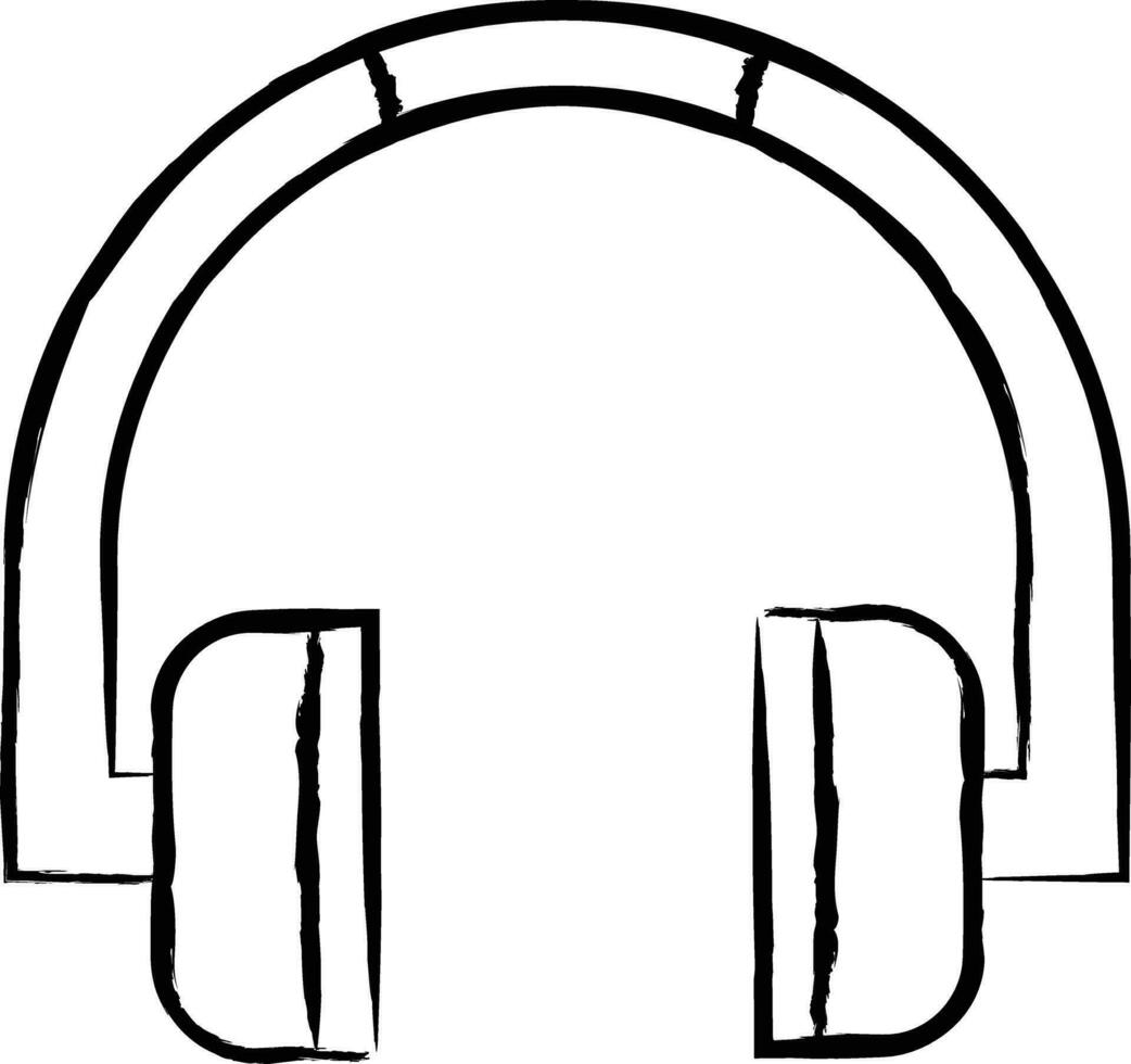 Headphones hand drawn vector illustration