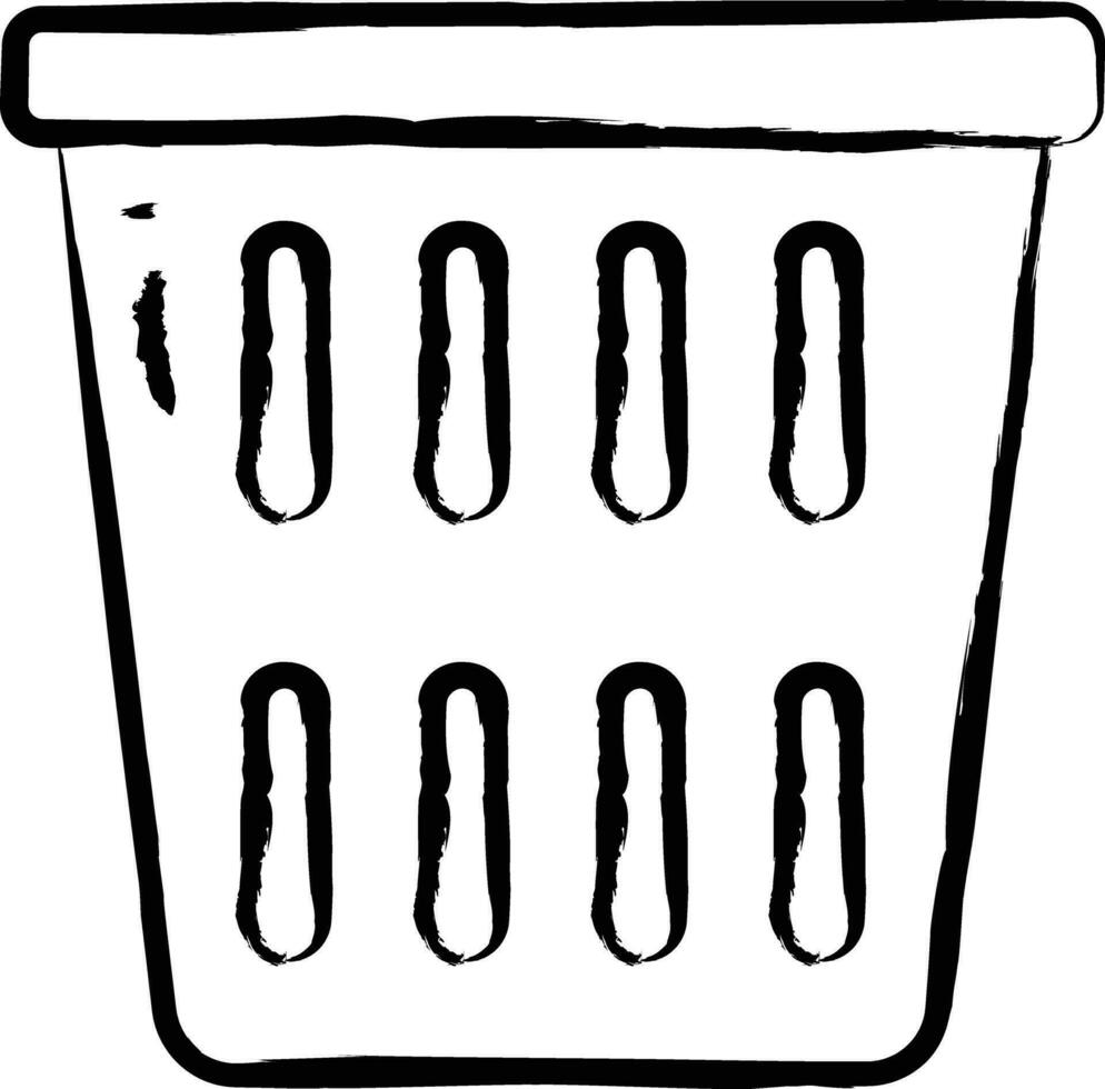 Laundry Basket hand drawn vector illustration