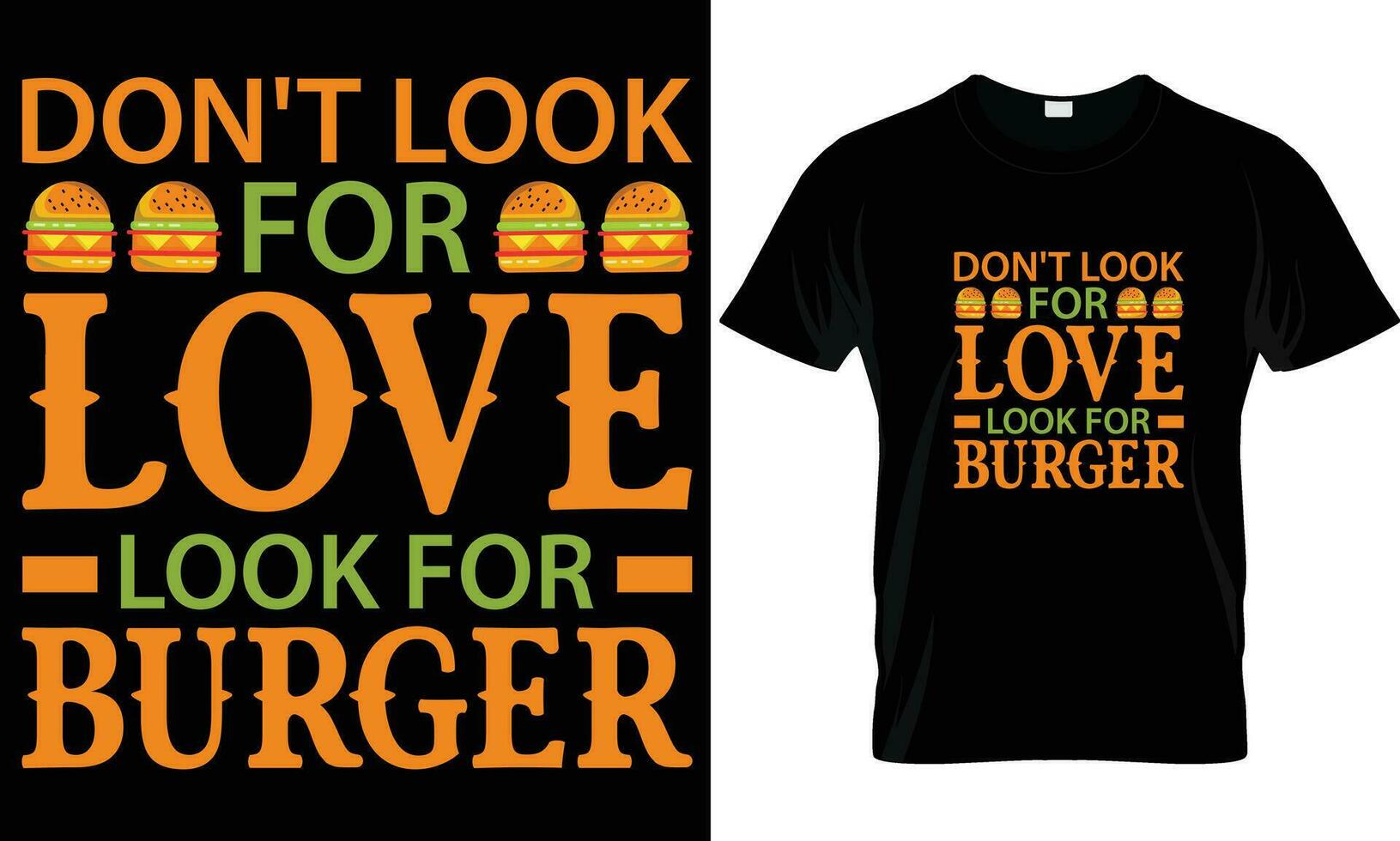 Burger t-shirt design vector graphic.