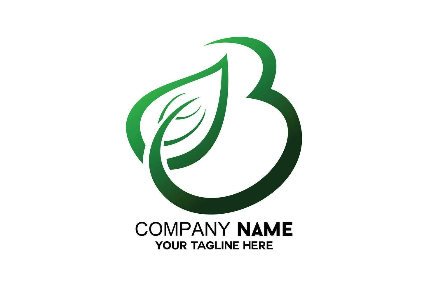 letter B combination with leaves vector