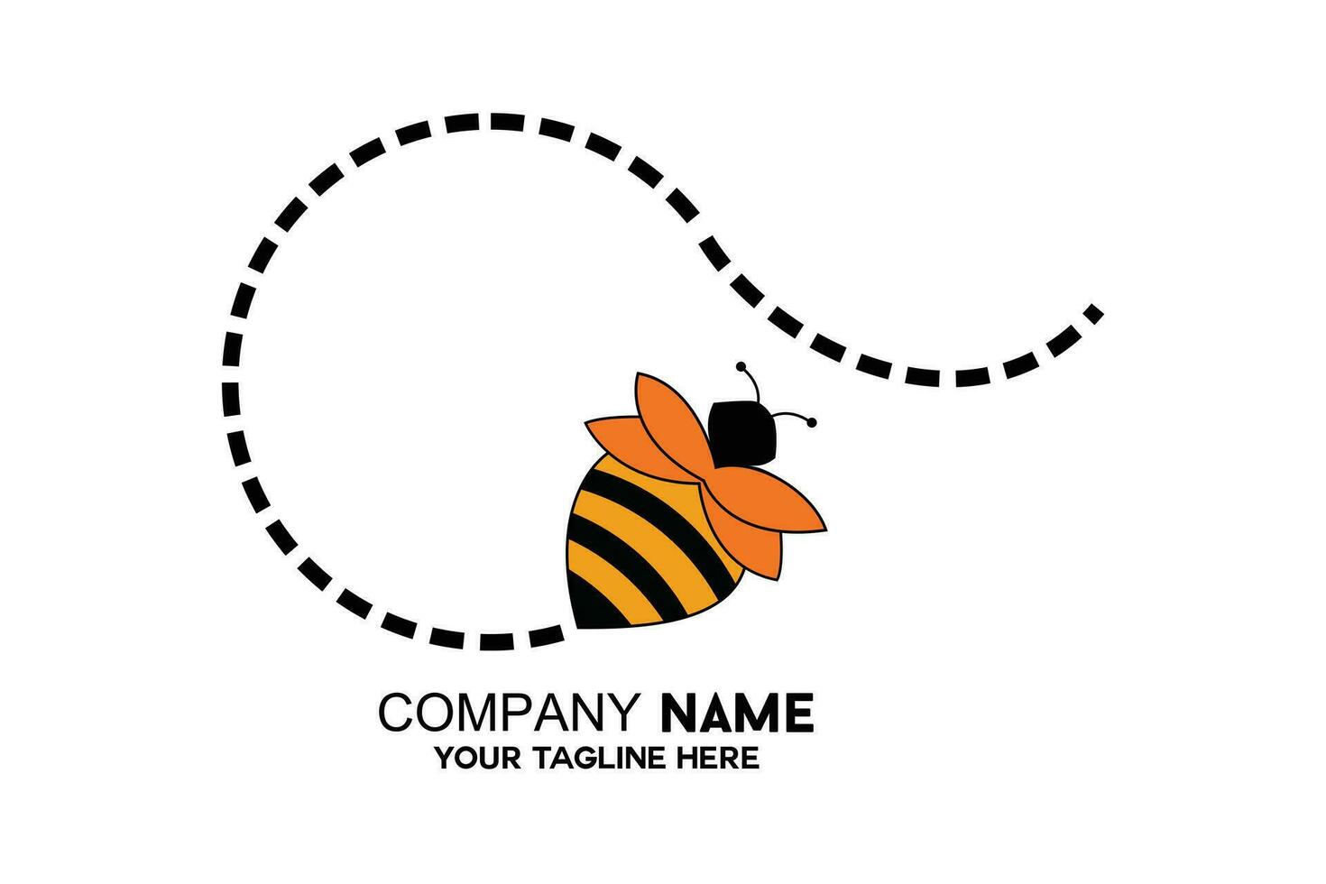honey bee logo flying vector