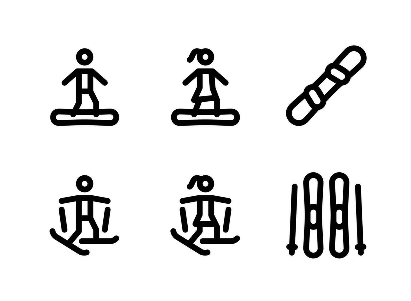 Simple Set of Winter Sport Vector Line Icons