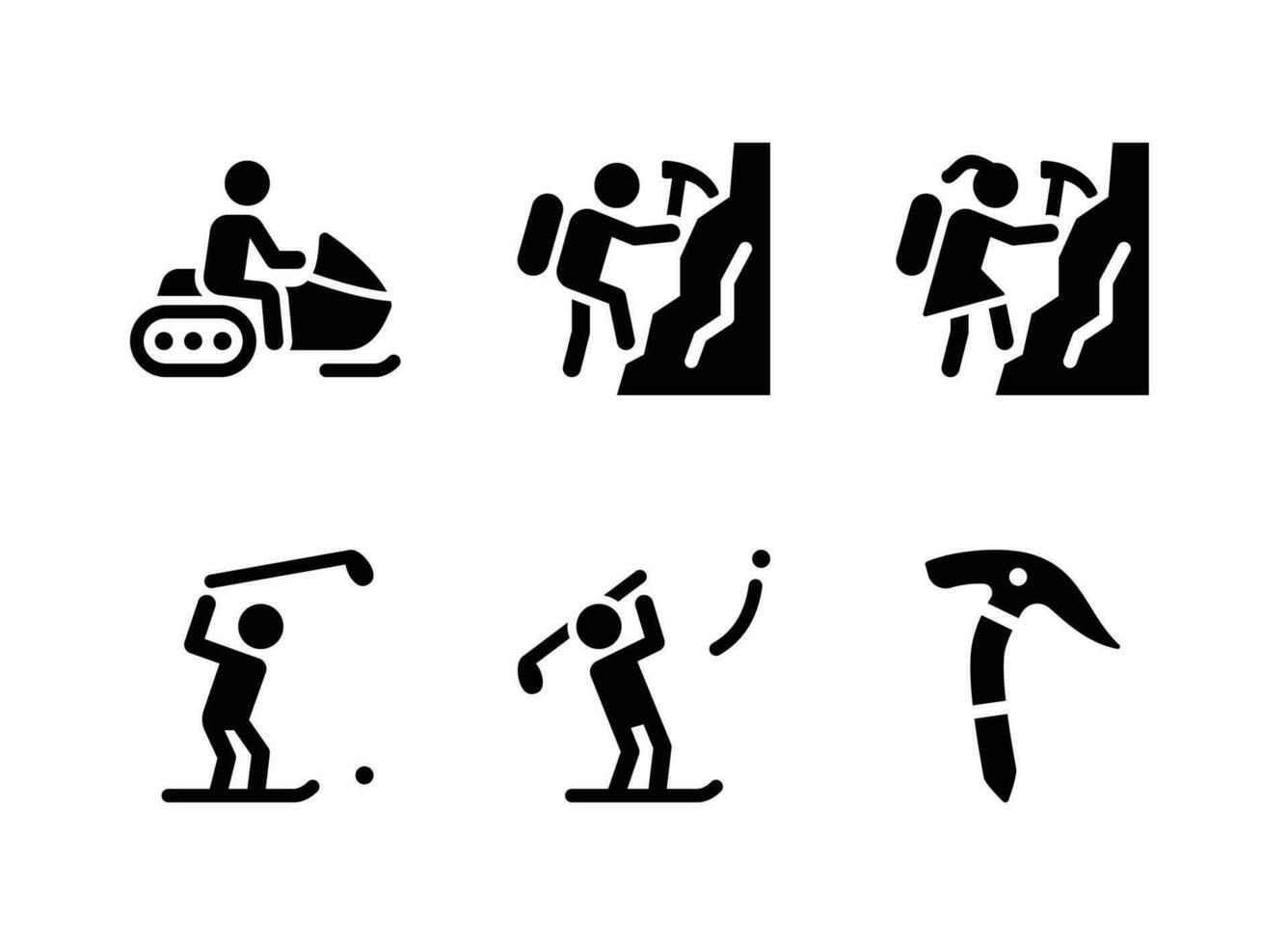 Simple Set of Winter Sport Vector Solid Icons