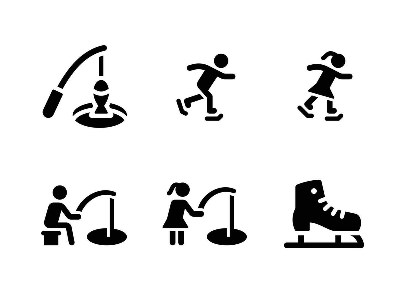 Simple Set of Winter Sport Vector Solid Icons