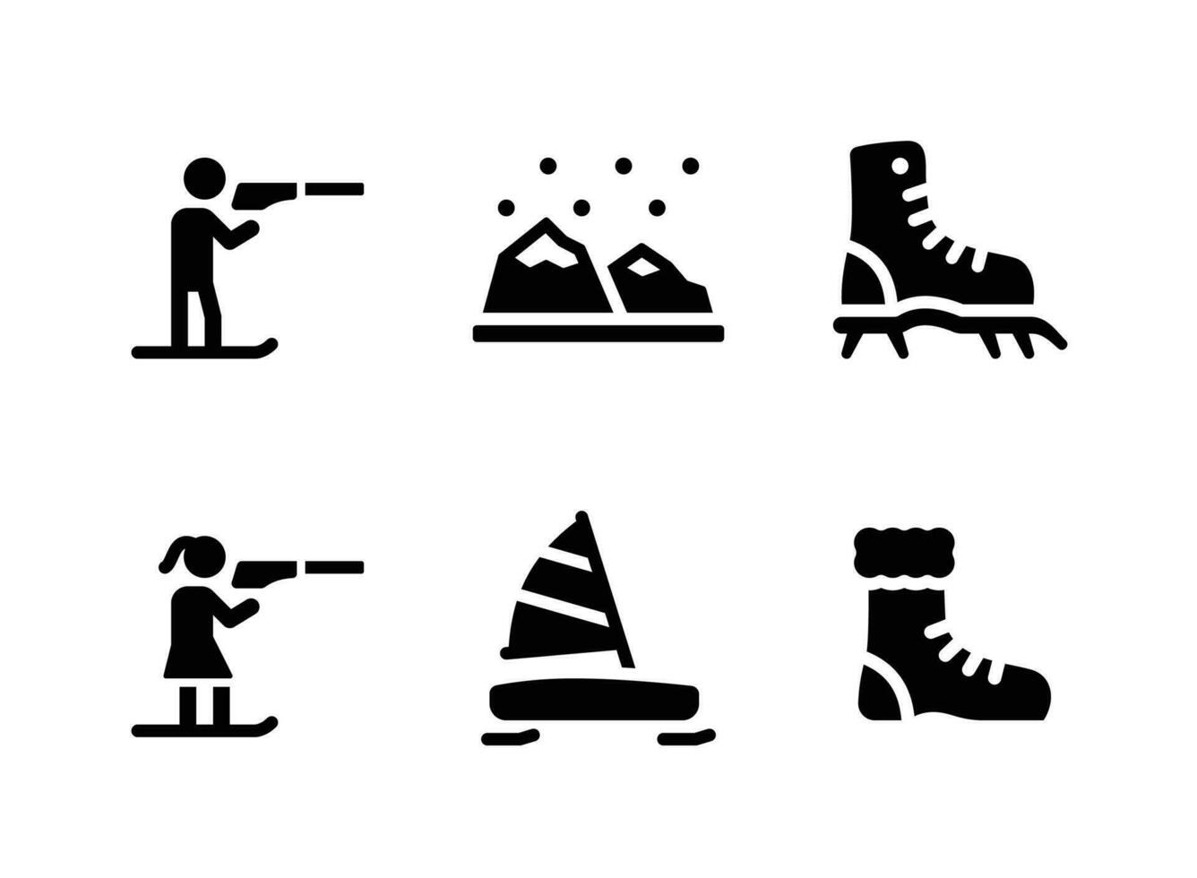 Simple Set of Winter Sport Vector Solid Icons