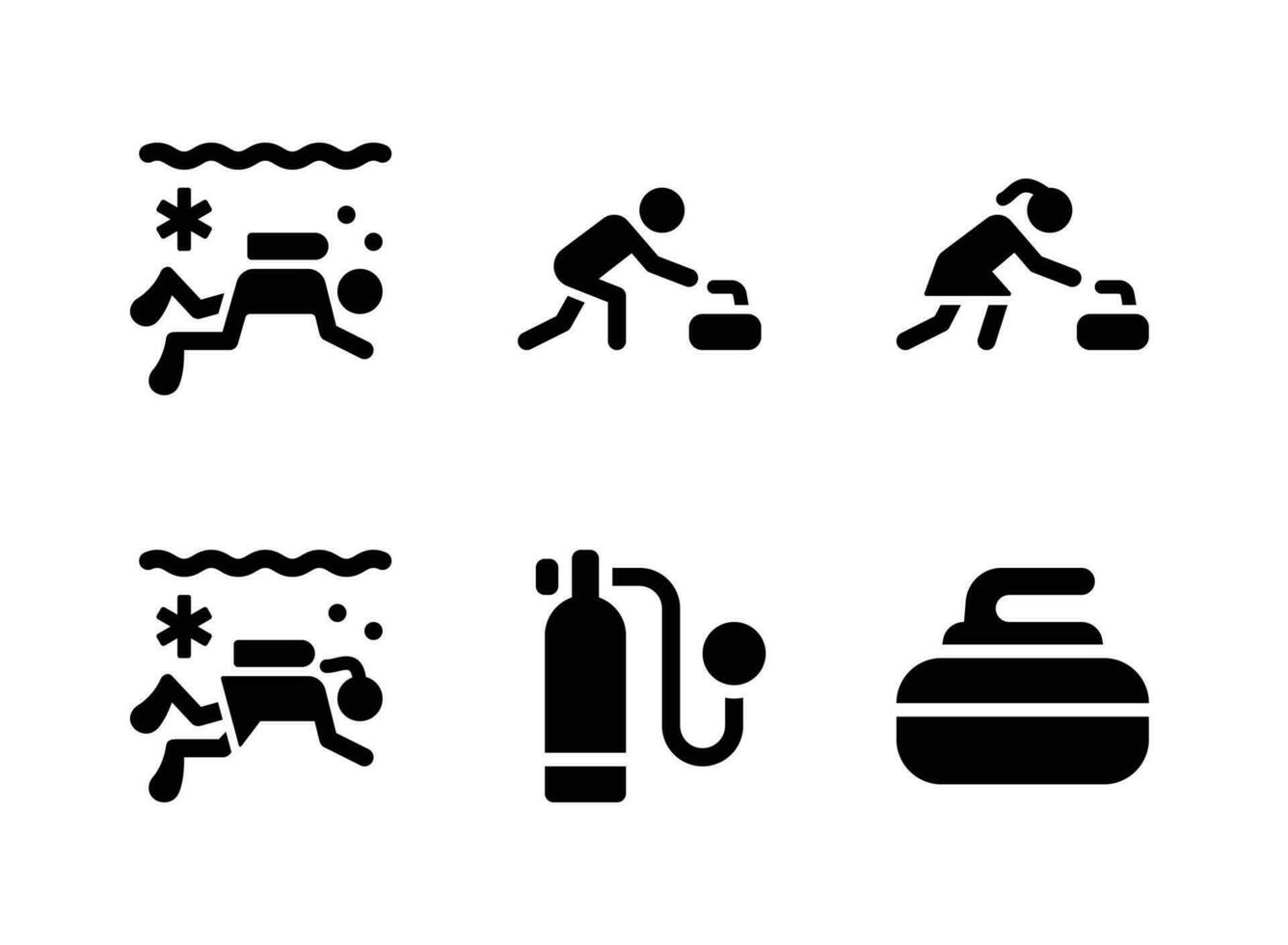Simple Set of Winter Sport Vector Solid Icons