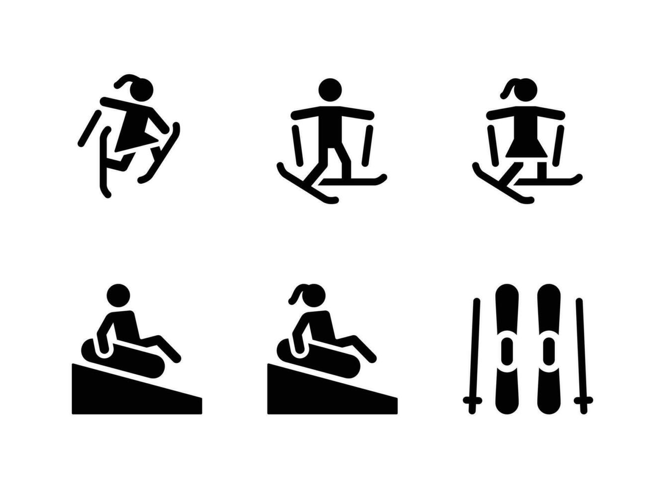 Simple Set of Winter Sport Vector Solid Icons