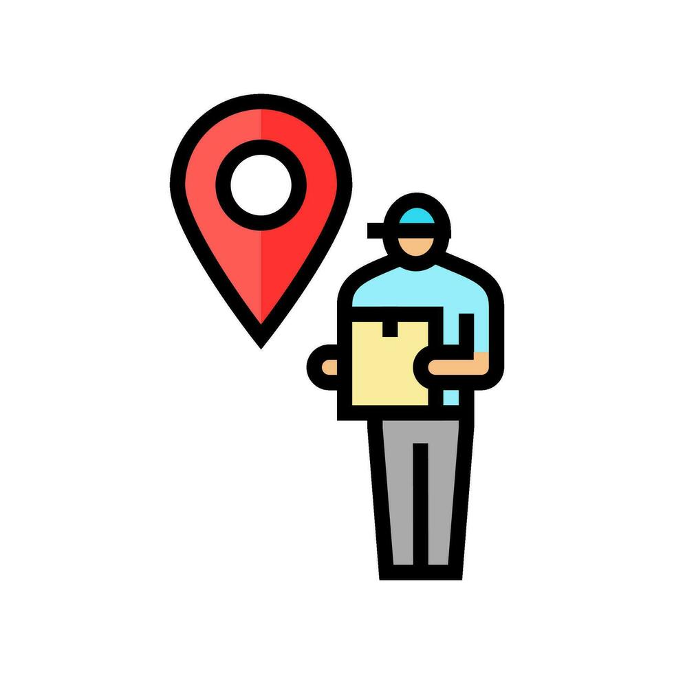 courier map location color icon vector illustration