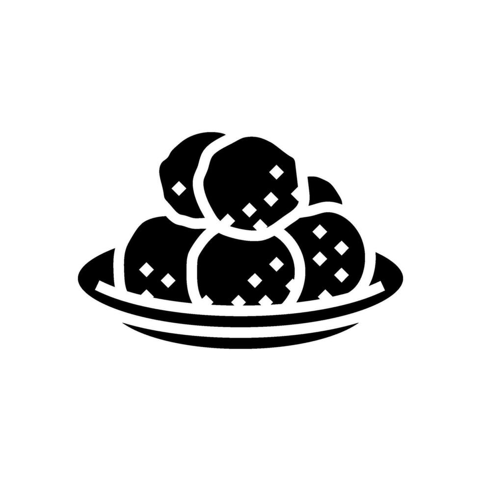 Loukoumades griego cocina glifo icono vector ilustración