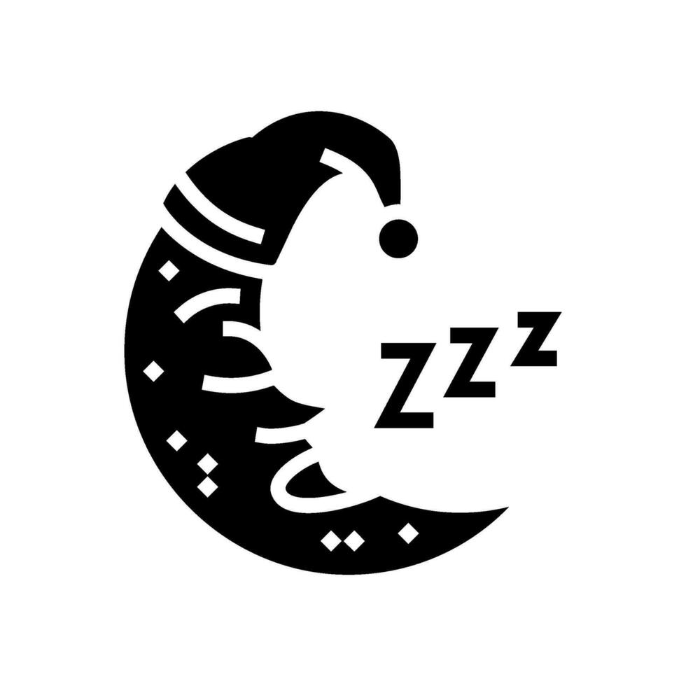 dormido Luna dormir noche glifo icono vector ilustración