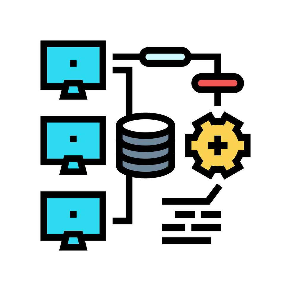 continuous integration software color icon vector illustration