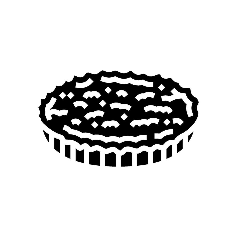 quiche lorraine french cuisine glyph icon vector illustration