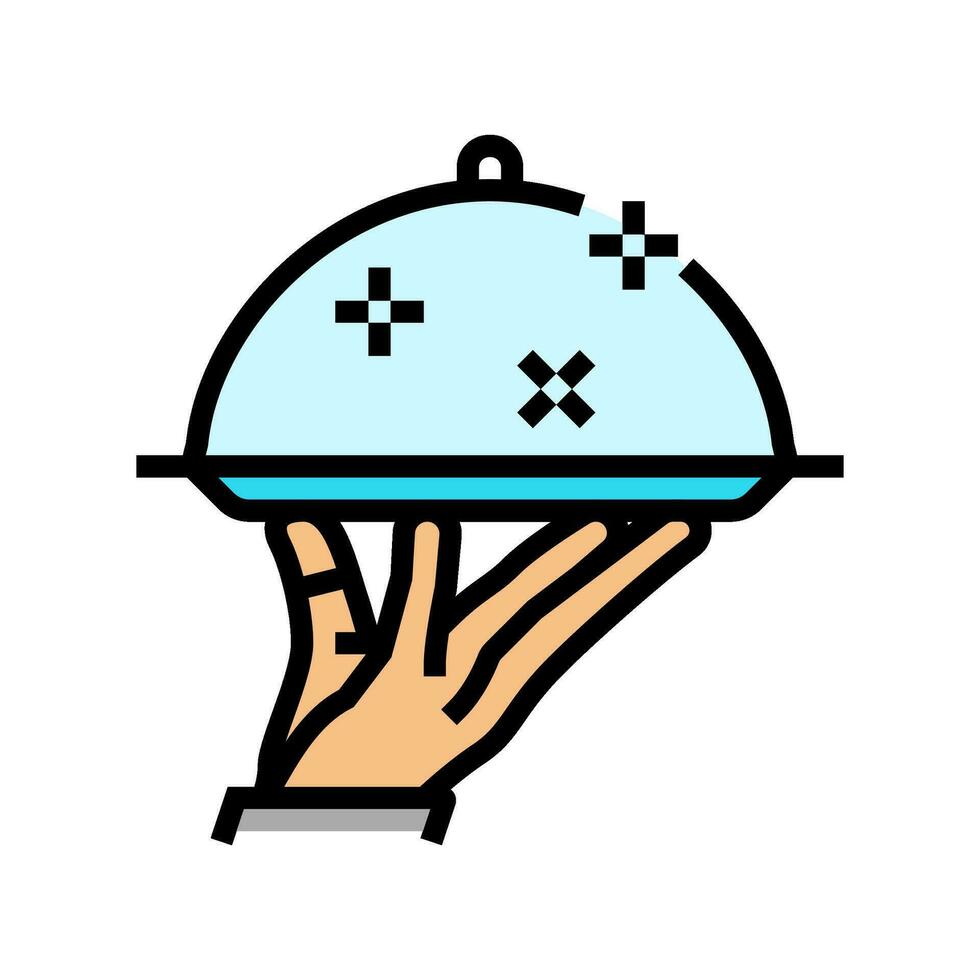 gastrónomo Cocinando restaurante cocinero color icono vector ilustración