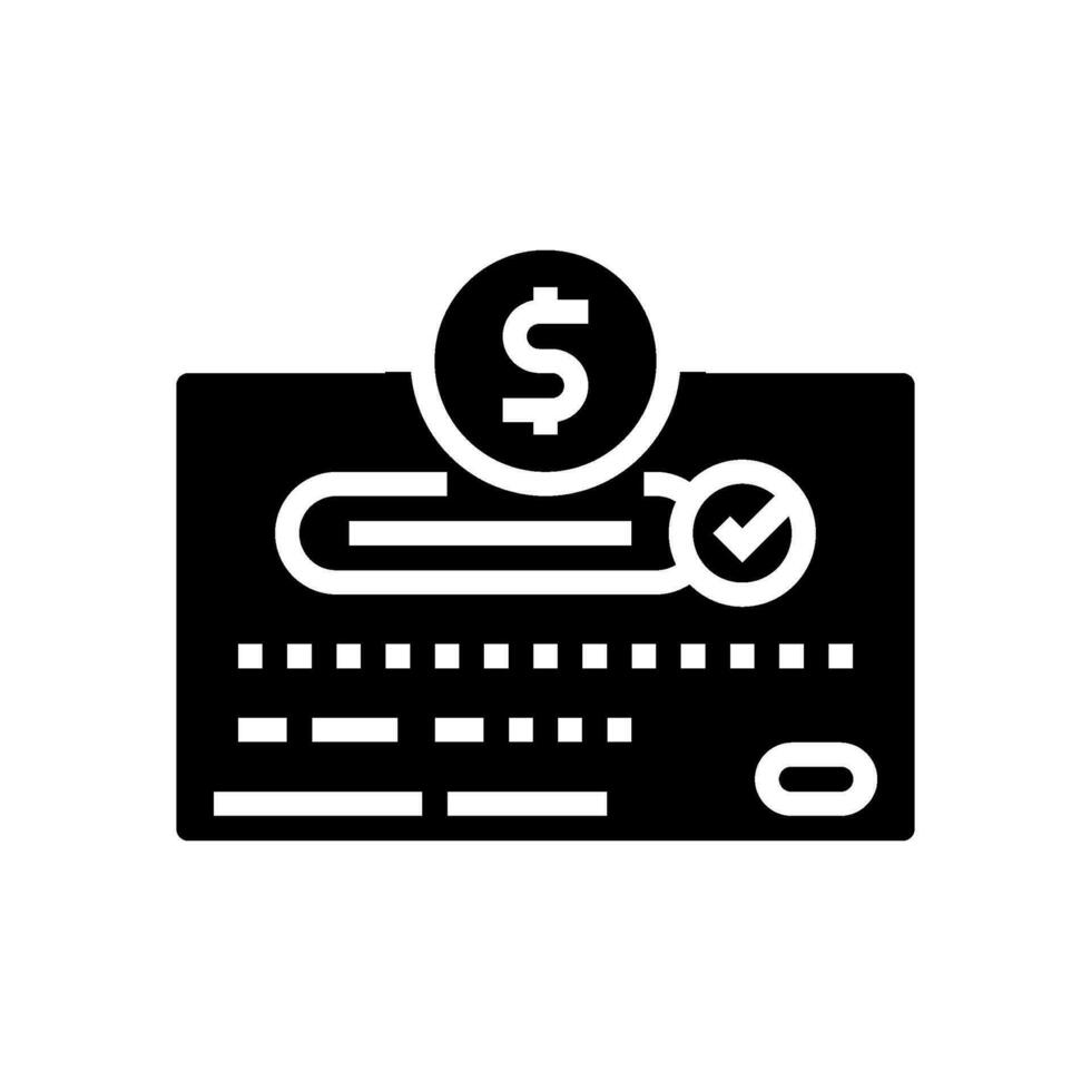 payment approved bank glyph icon vector illustration