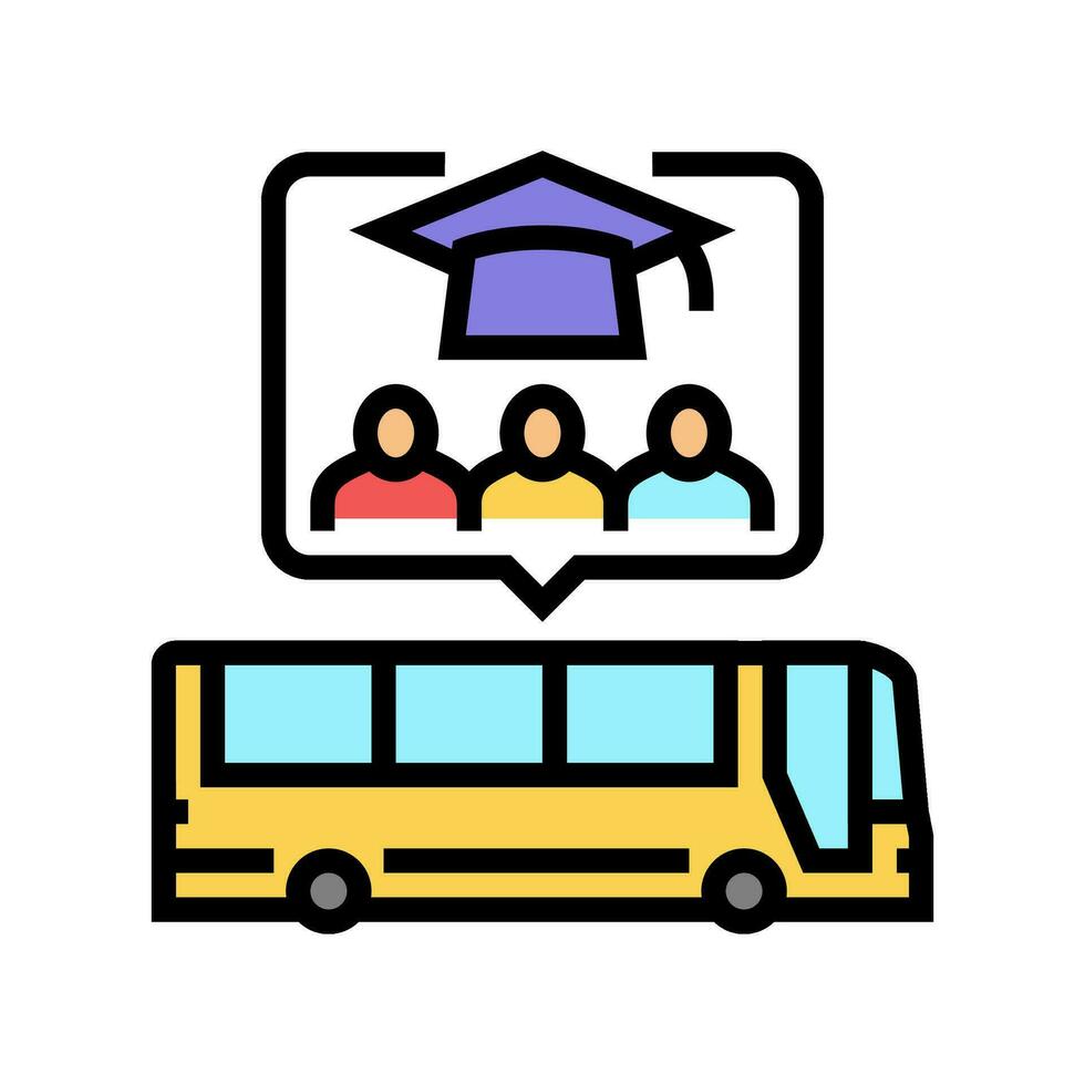 field trip primary school color icon vector illustration